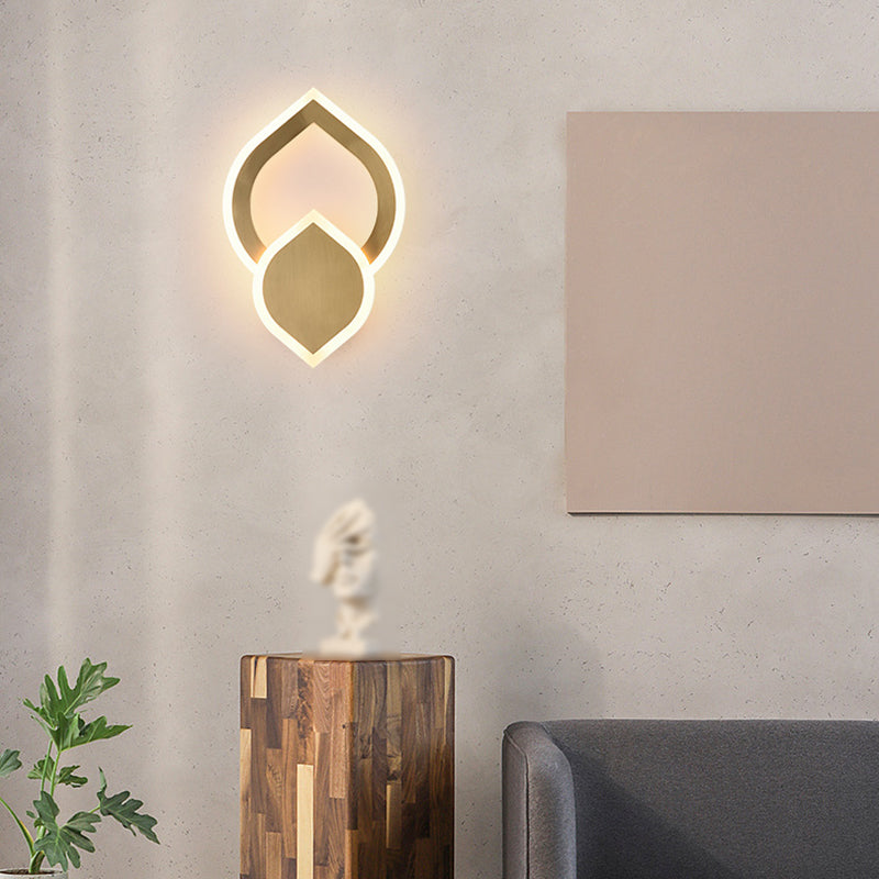 2-Light Wall Sconce Light Modern Metal Wall Sconce Lighting in Gold