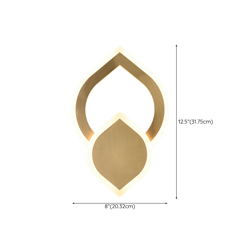 2-Light Wall Sconce Light Modern Metal Wall Sconce Lighting in Gold