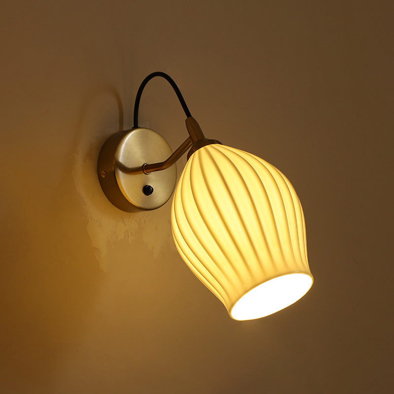 Industrial Wall Sconce Flower Shape Wall Light with Glass Shade for Living Room