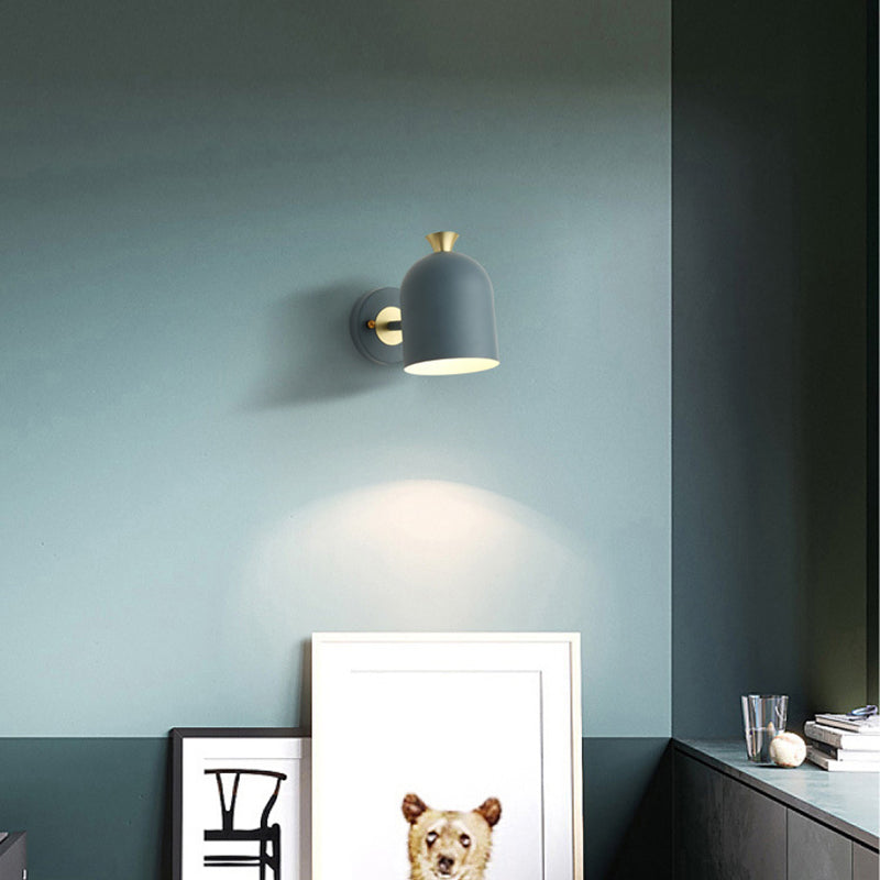 Metal Dome Shape Wall Light Modern Style 1 Light Wall Light Sconce