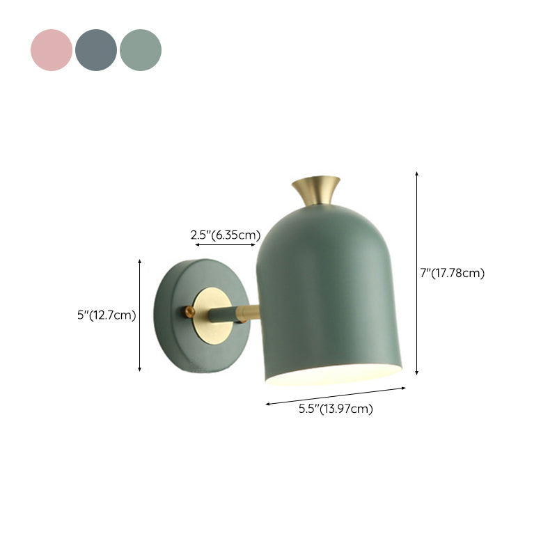 Metal Dome Shape Wall Light Modern Style 1 Light Wall Light Sconce
