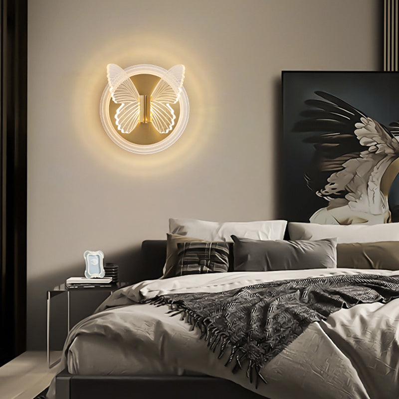 Butterfly Wall Sconce Lighting Modern Metal Wall Sconces in Gold