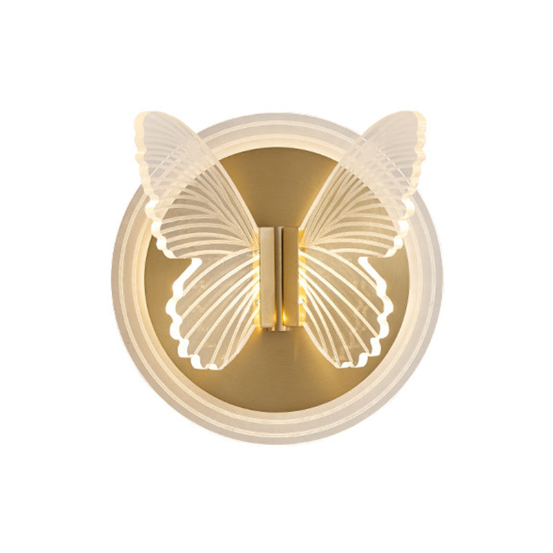 Butterfly Wall Sconce Lighting Modern Metal Wall Sconces in Gold