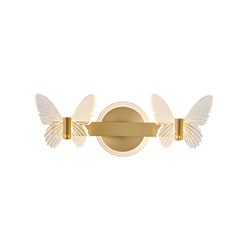 Butterfly Wall Sconce Lighting Modern Metal Wall Sconces in Gold