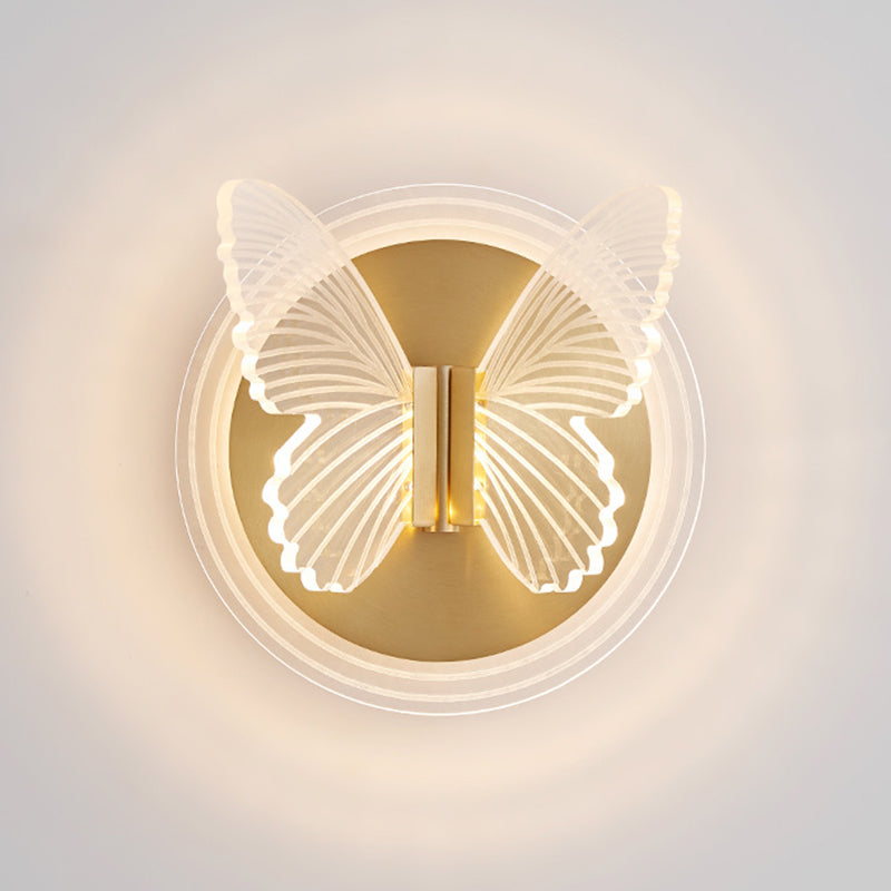 Butterfly Wall Sconce Lighting Modern Metal Wall Sconces in Gold