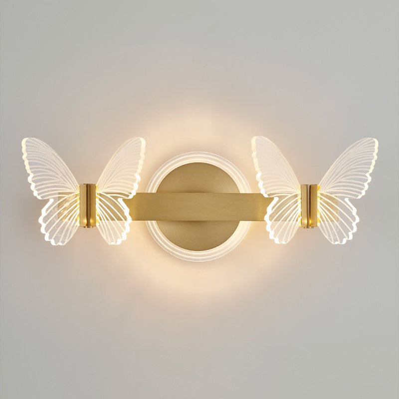 Butterfly Wall Sconce Lighting Modern Metal Wall Sconces in Gold