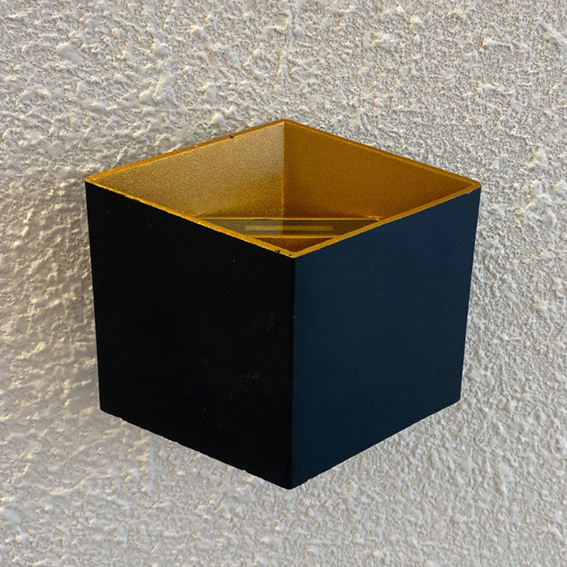 Modern Style Square Shade Wall Sconce Metal 2 Lights Sconces for Bedroom