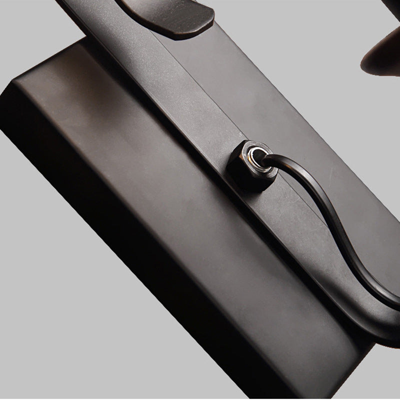 Regular Shape Wall Light Industrial Style Glass 1 Light Wall Lamp in Black