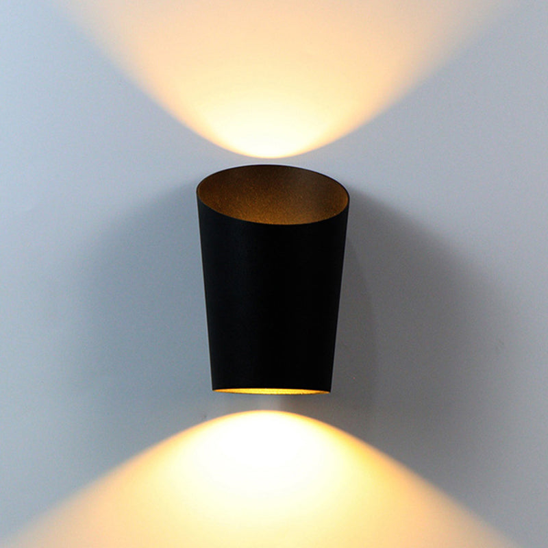 Modern Style Cylinder Shade Wall Lamp Metal 2 Light Sconces for Outdoor