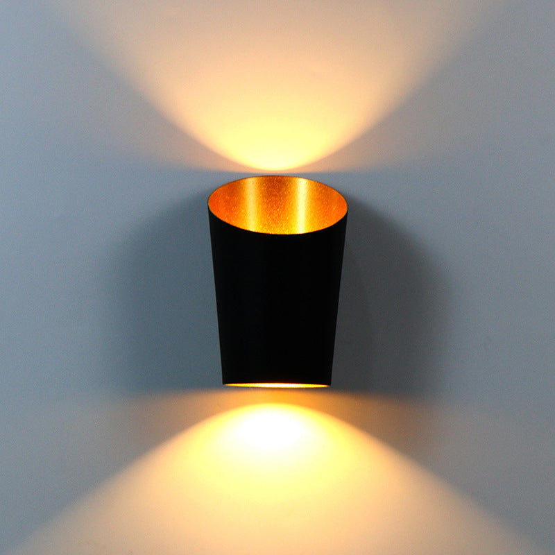 Modern Style Cylinder Shade Wall Lamp Metal 2 Light Sconces for Outdoor