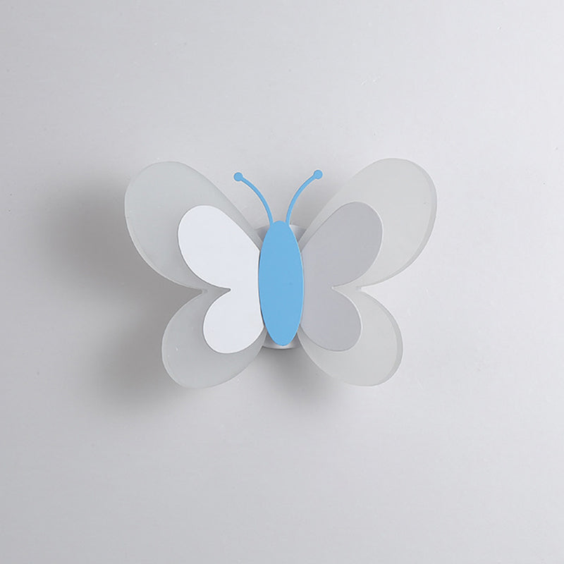 Metal Butterfly Shape Wall Light Kid Style 2 Lights Wall Light Sconce