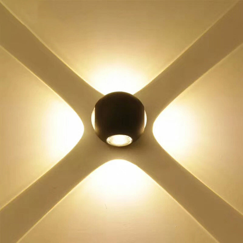 Ball Shape Wall Light Modern Style Metal 1/2/4 Lights Sconce in Black