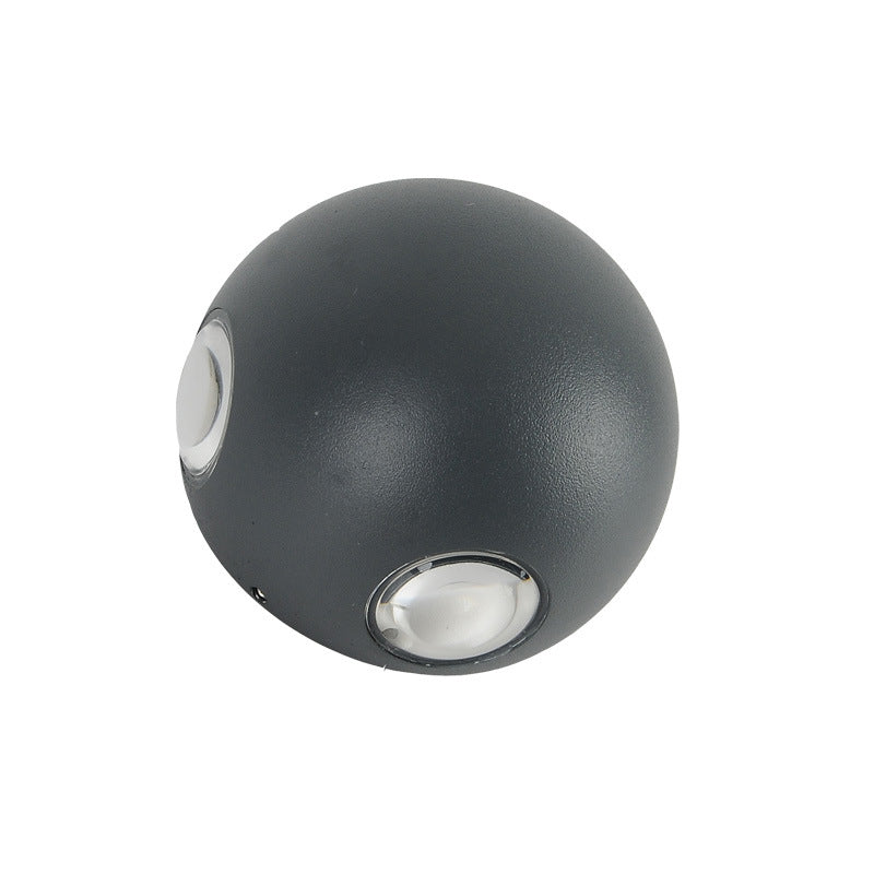Ball Shape Wall Light Modern Style Metal 1/2/4 Lights Sconce in Black