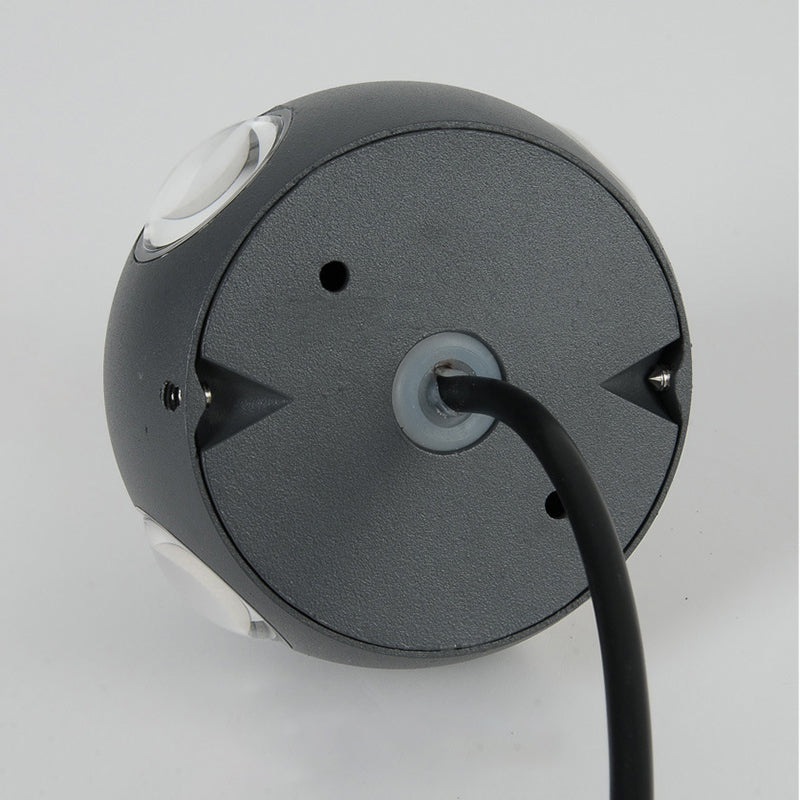 Ball Shape Wall Light Modern Style Metal 1/2/4 Lights Sconce in Black