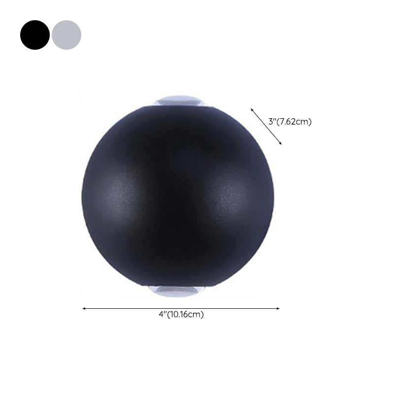 Ball Shape Wall Light Modern Style Metal 1/2/4 Lights Sconce in Black