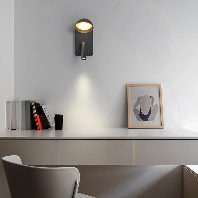 Modern Style Cylinder Shape Wall Sconce Metal 2 Lights Sconces for Bedroom