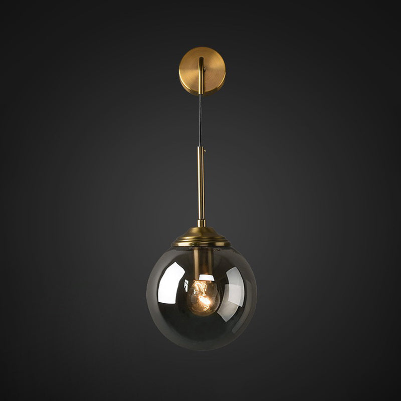 Industrial Style Ball Shade Wall Lamp Glass 1 Light Sconces for Bedroom