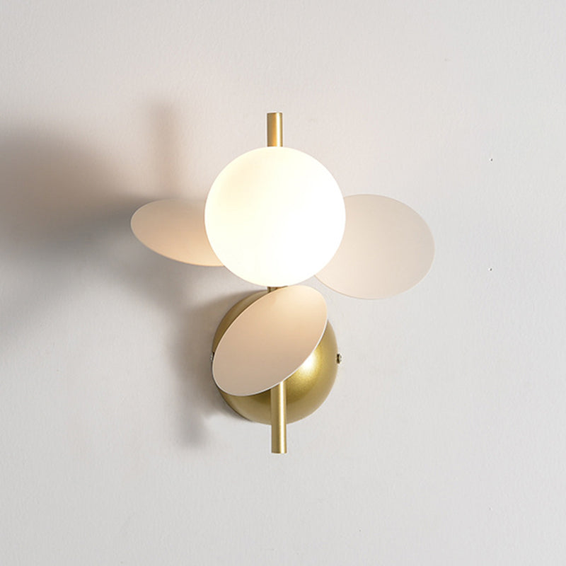 Macaron Ball Shade Wall Sconce Metal 1 Light Sconces for Bedroom