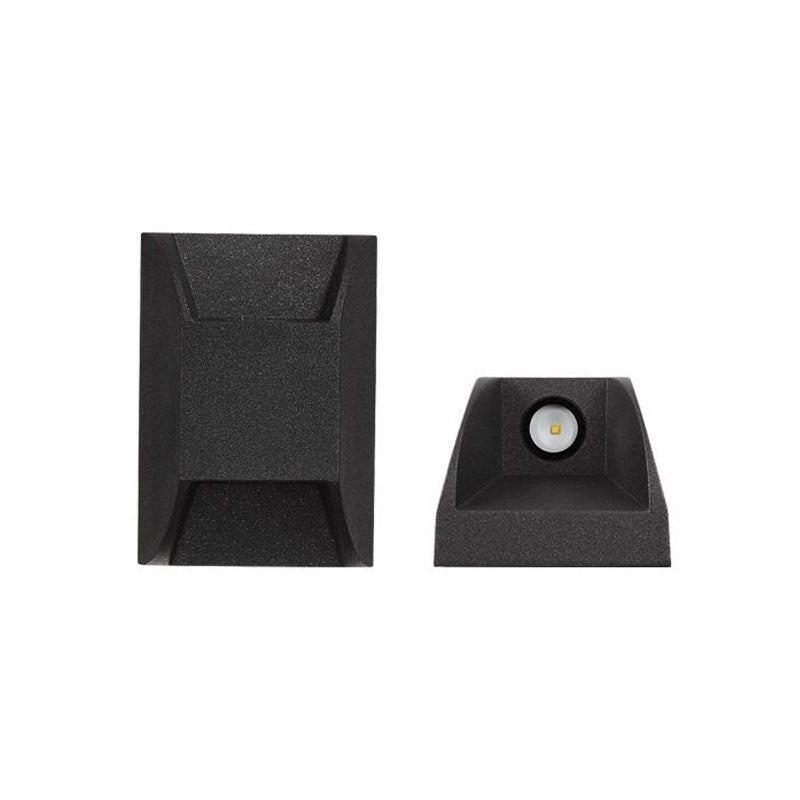 Polygon Shape Wall Light Modern Style Metal 2 Lights Sconce in Black