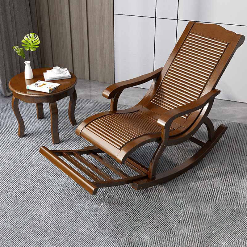 Antique Bamboo Rocking Chair Pure Color Rocker Chair for Living Room
