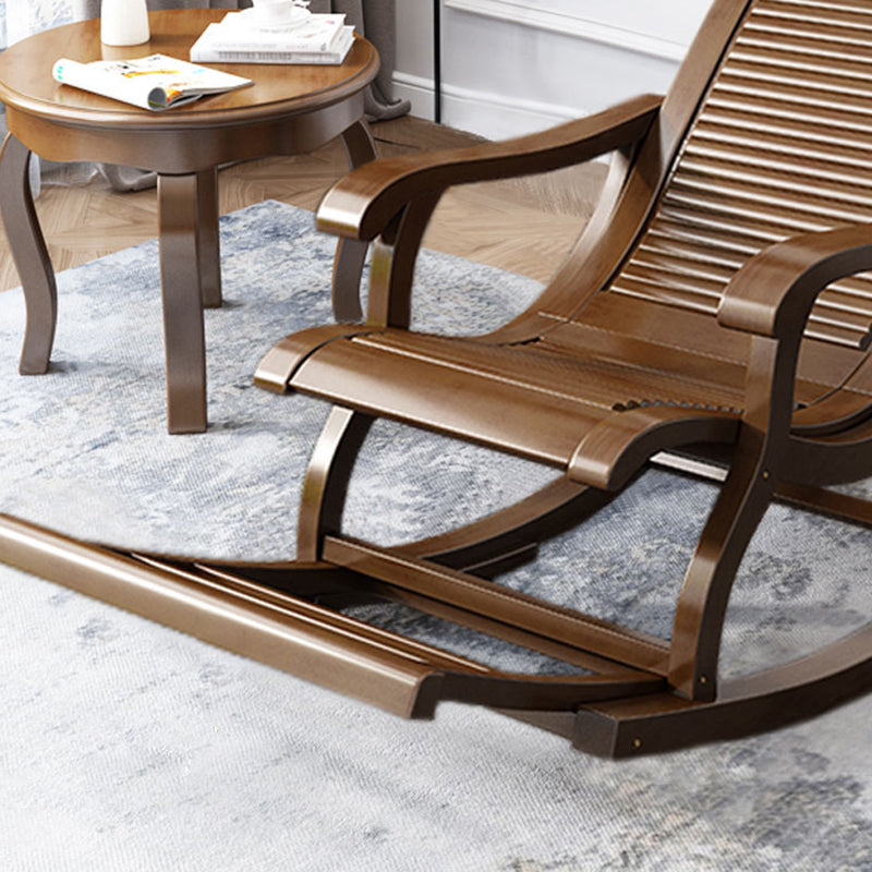 Antique Bamboo Rocking Chair Pure Color Rocker Chair for Living Room