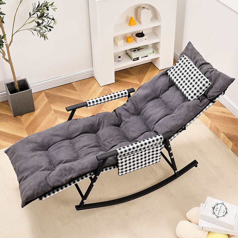 Modern Cotton Rocking Chair Reclining with Pillow for Living Room