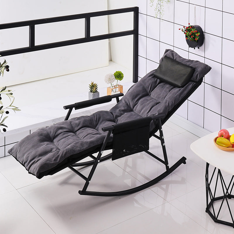 Modern Cotton Rocking Chair Reclining with Pillow for Living Room