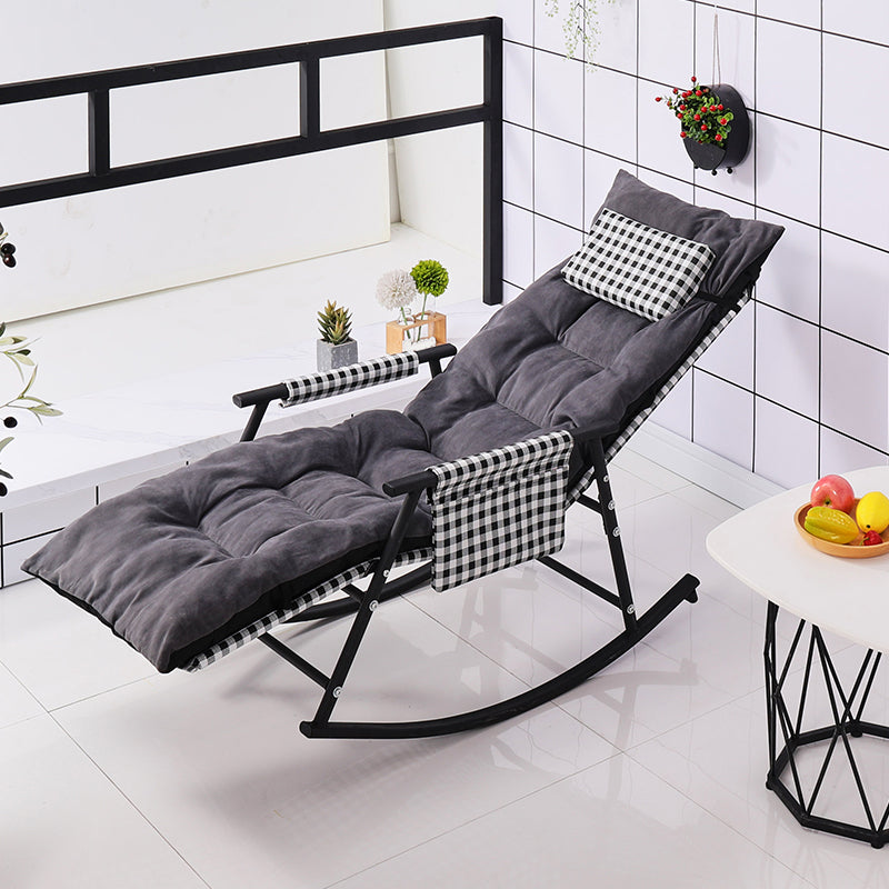 Modern Cotton Rocking Chair Reclining with Pillow for Living Room
