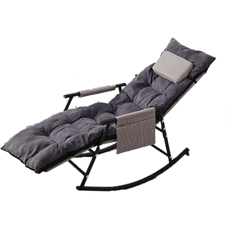 Modern Cotton Rocking Chair Reclining with Pillow for Living Room
