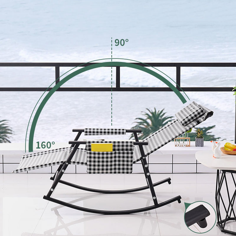 Modern Cotton Rocking Chair Reclining with Pillow for Living Room