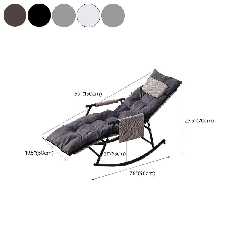 Modern Cotton Rocking Chair Reclining with Pillow for Living Room