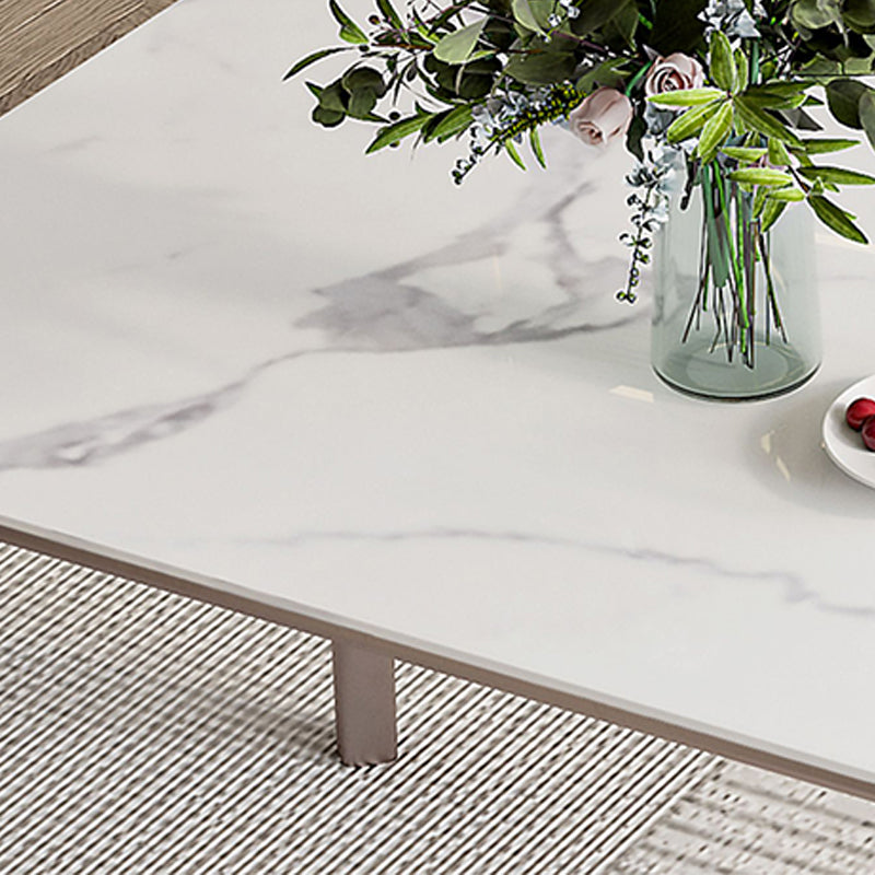 Modern Sintered Stone Top Table Rectangle Table with Metal Base