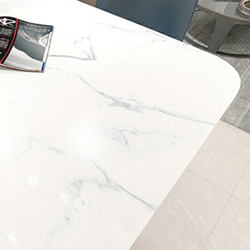 Glam Faux Marble Table Rectangle Table with Metal Legs for Home Use