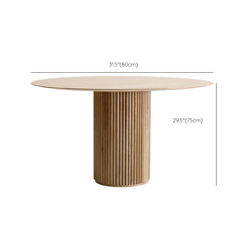 Round Pedestal Base Dining Table Modern Wood Table for Dining Room