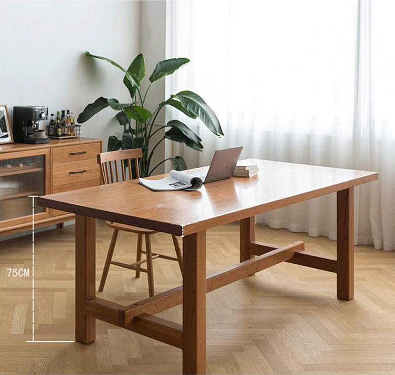 Rectangle Trestle Dining Table Modern Wood Table for Dining Room