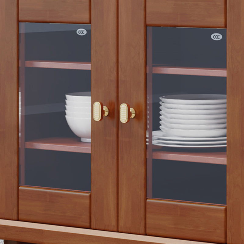 Contemporary Dining Buffet Solid Wood 37"H Sideboard with Cabinets and Drawers