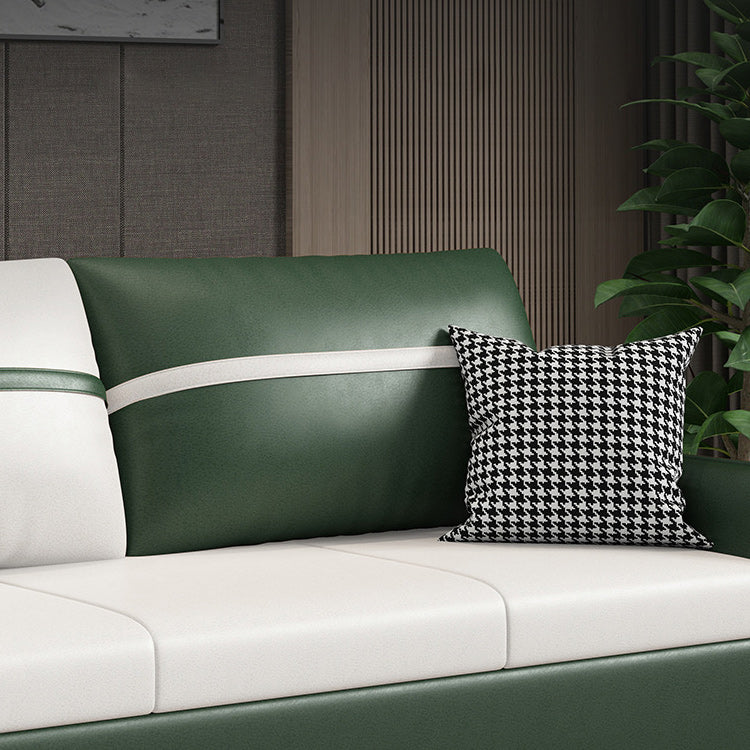 Modern 25.6" H Faux Leather Slope Arm Sofa Bed For Living Room