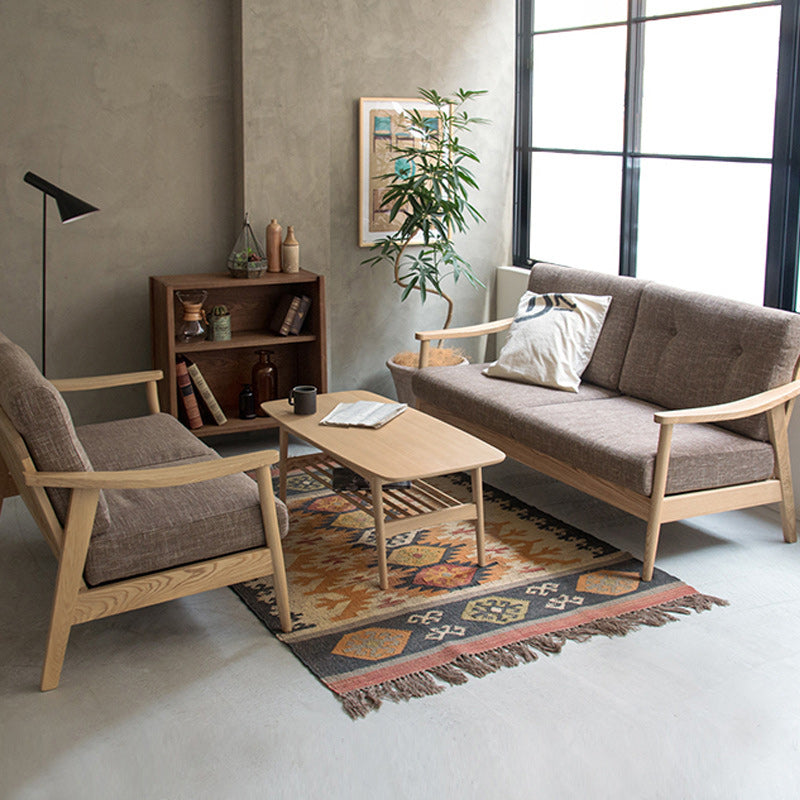Contemporary Tufted Back with Square Arm in Cotton for Apartment