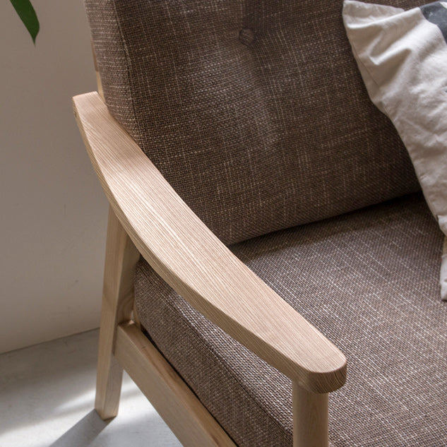 Contemporary Tufted Back with Square Arm in Cotton for Apartment