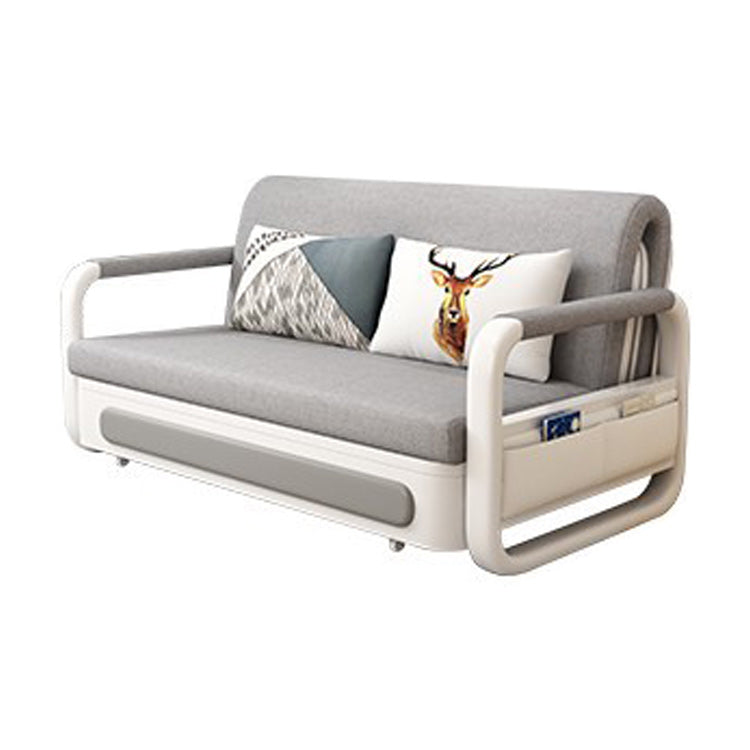 Contemporary 35.43"H Cotton Blend Square Arm Sofa Bed for Living Room