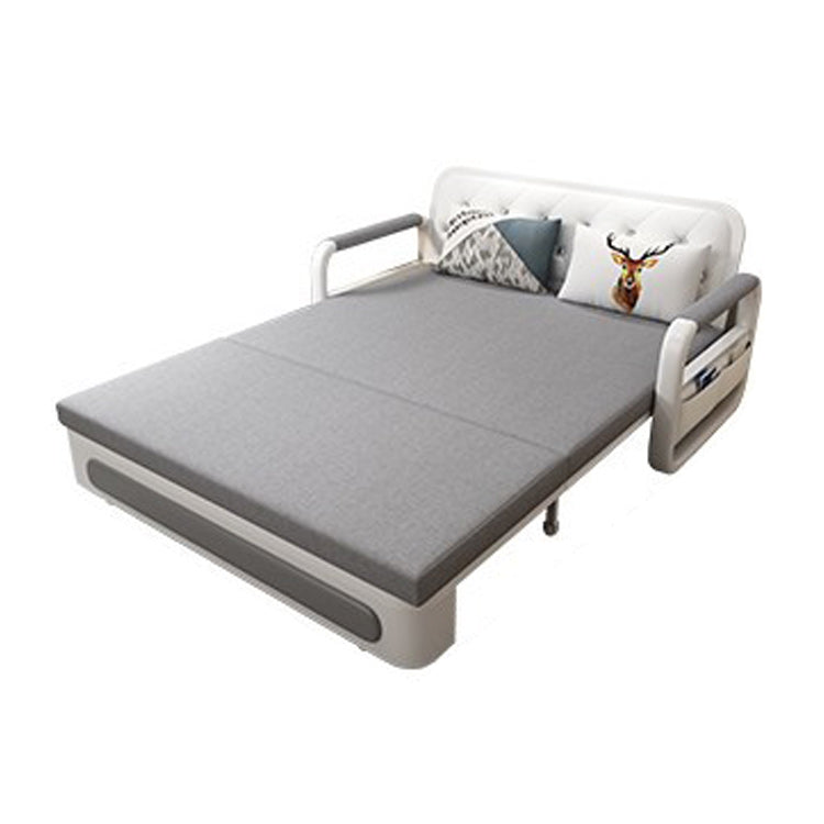 Contemporary 35.43"H Cotton Blend Square Arm Sofa Bed for Living Room
