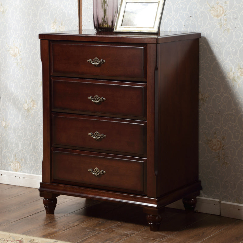 Dark Brown 3/4/5 Drawer Chest 26.57" Wide Solid Wood Accent Chest