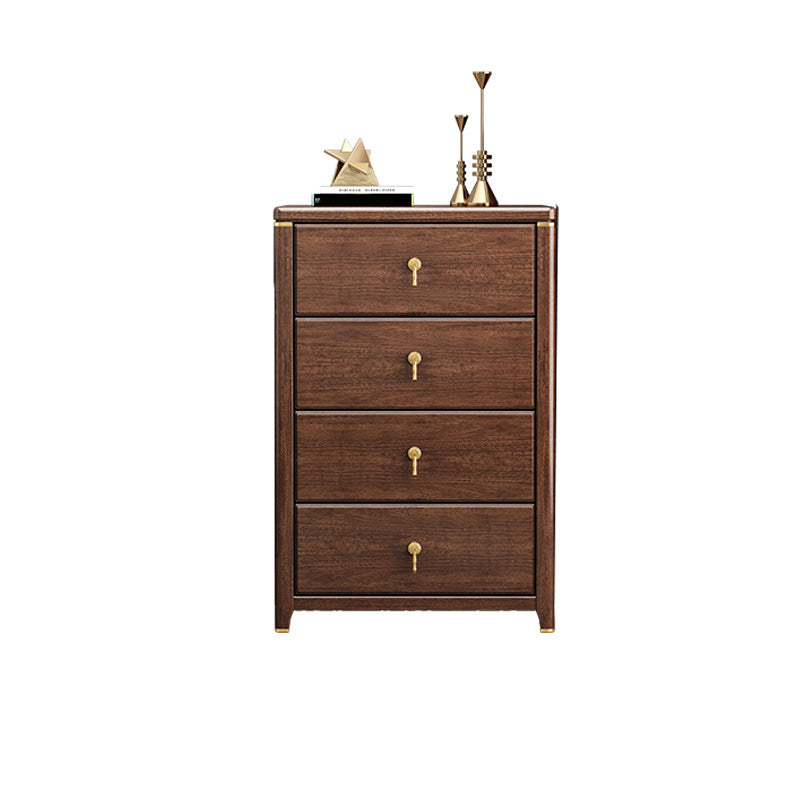 Mid Century Modern Chest Wood Rectangular Chest in Walnut Finish