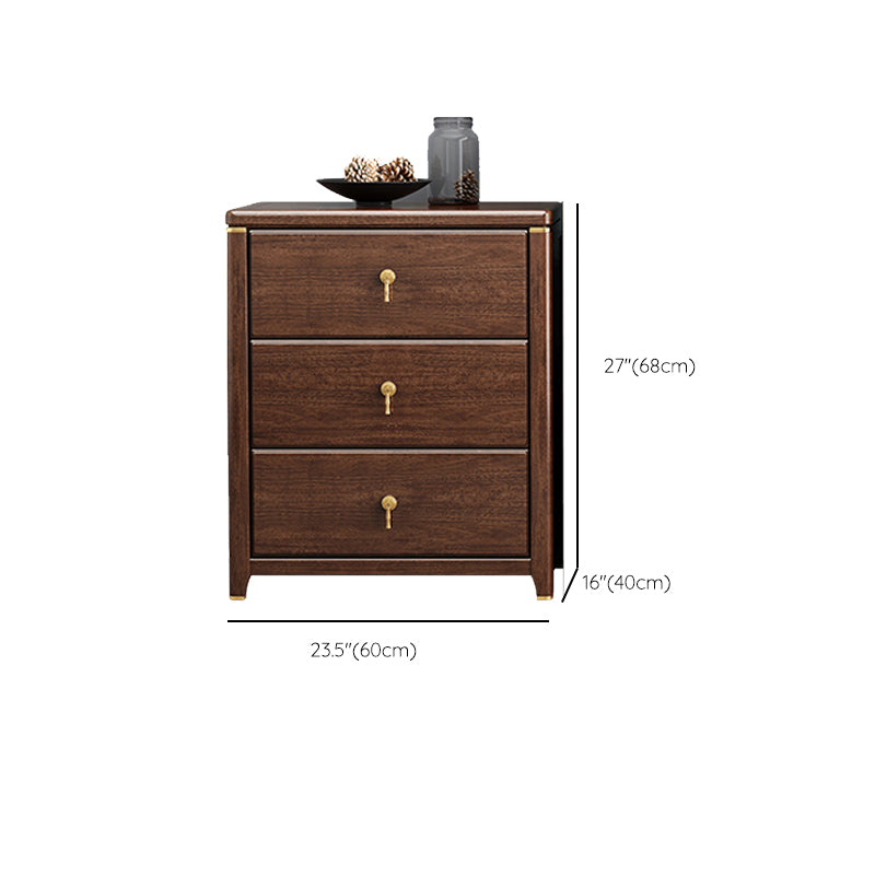 Mid Century Modern Chest Wood Rectangular Chest in Walnut Finish