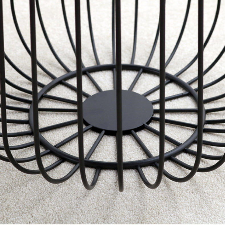 Mid-century Modern Iron Round Coffee Table, Frame Base Cocktail Table