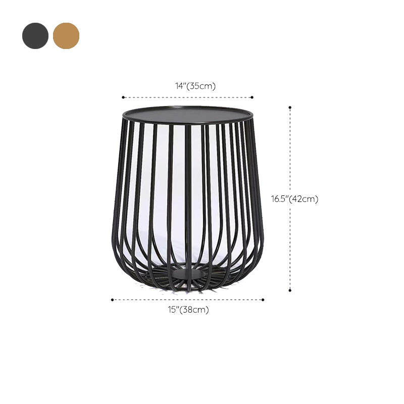 Mid-century Modern Iron Round Coffee Table, Frame Base Cocktail Table
