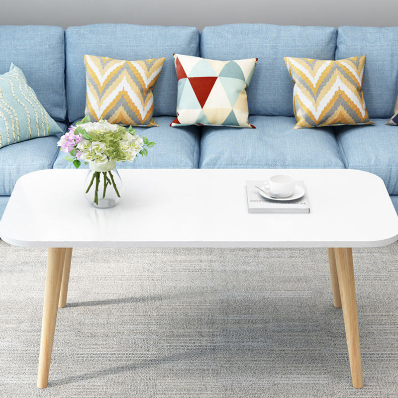 Modern 15.74" H Rectangle Coffee Table Wooden 4 Legs Cocktail Table