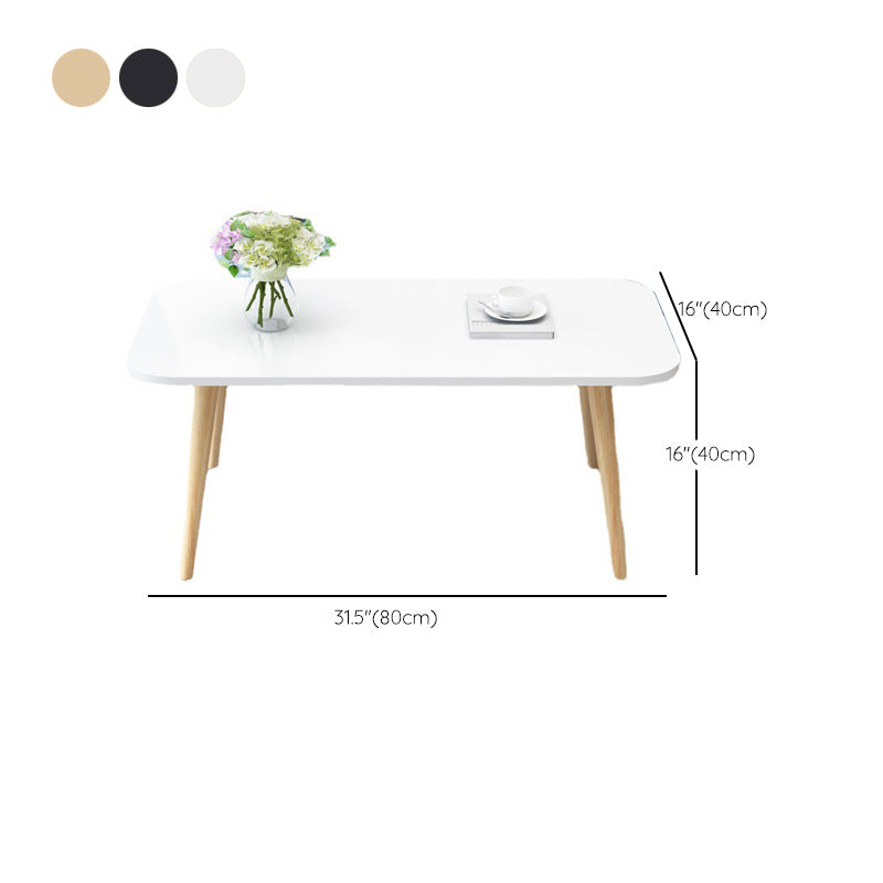 Modern 15.74" H Rectangle Coffee Table Wooden 4 Legs Cocktail Table