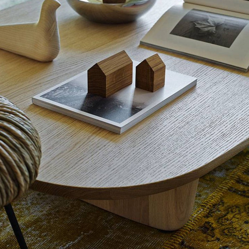 Solid Wood Coffee Table Abstract Coffee or End Table, Rectangle