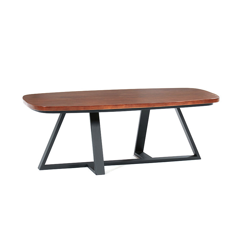 Modern Style 1 Single Coffee Table Pine Wood Brown Cocktail Table